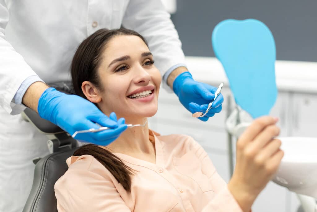 Dental patient receivinga dental cleanign on a friday
